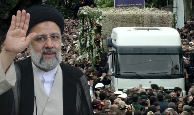 İbrahim Reisi'nin cenaze töreninden ilk görüntüler! İzdiham yaşanıyor