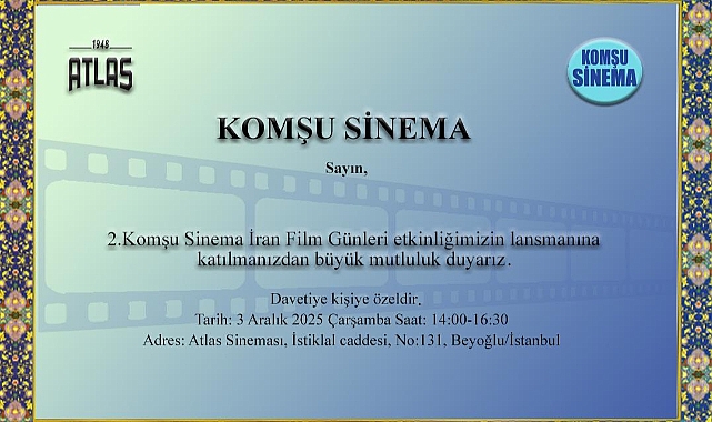 Komşu Sinema İran Etkinliği Atlas Sineması’nda Başlıyor